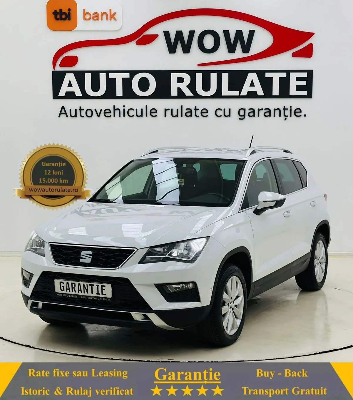 SEAT ATECA 2017 1.6D E6 GARANTIE 12 LUNI Rate Avans 0 Doar cu Buletinul 2017 - WOW Auto Rulate