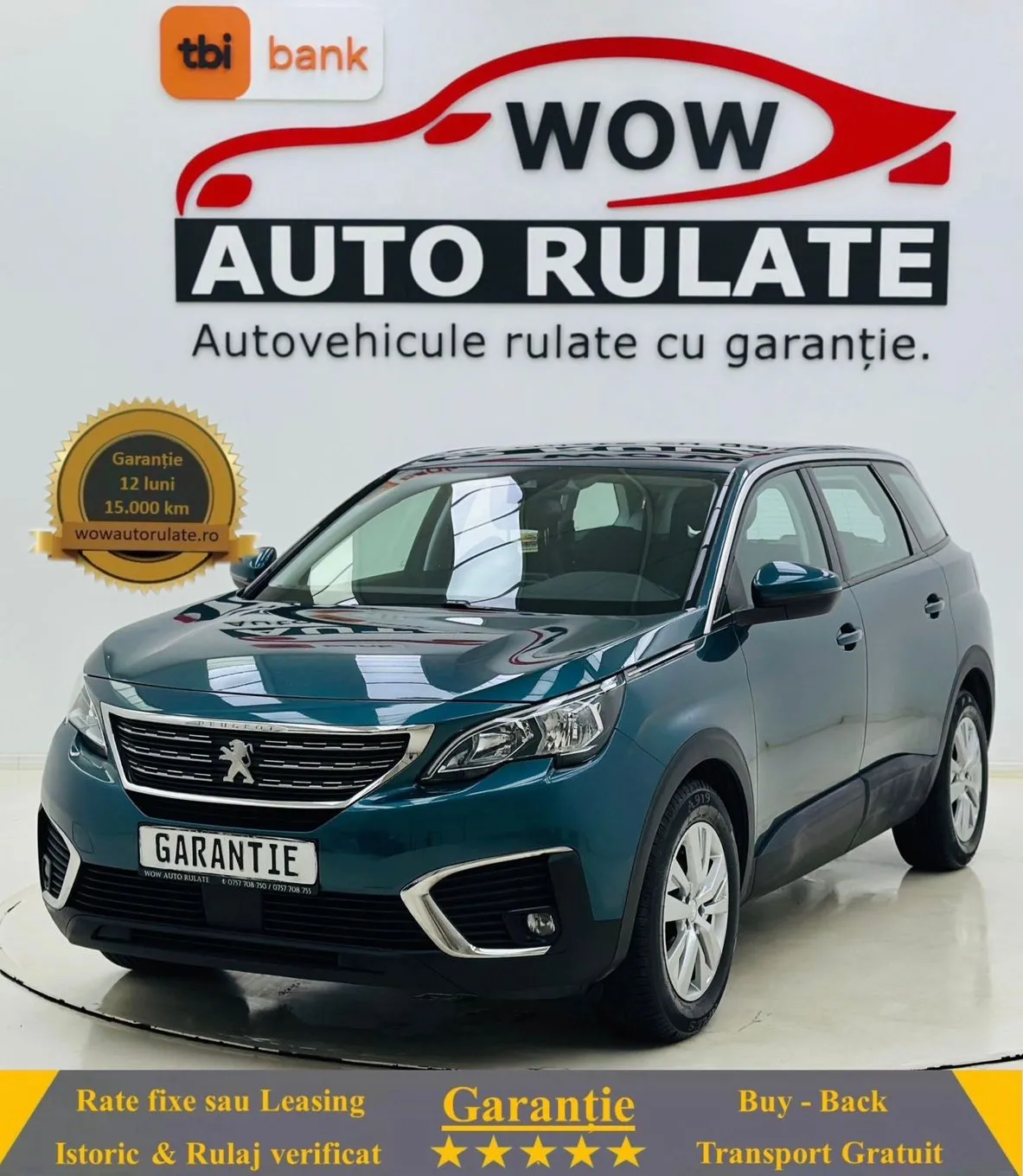 PEUGEOT 5008 2020 1.5D E 6 GARANTIE 12 LUNI Rate Avans 0 Doar cu Buletinul 2020 - WOW Auto Rulate