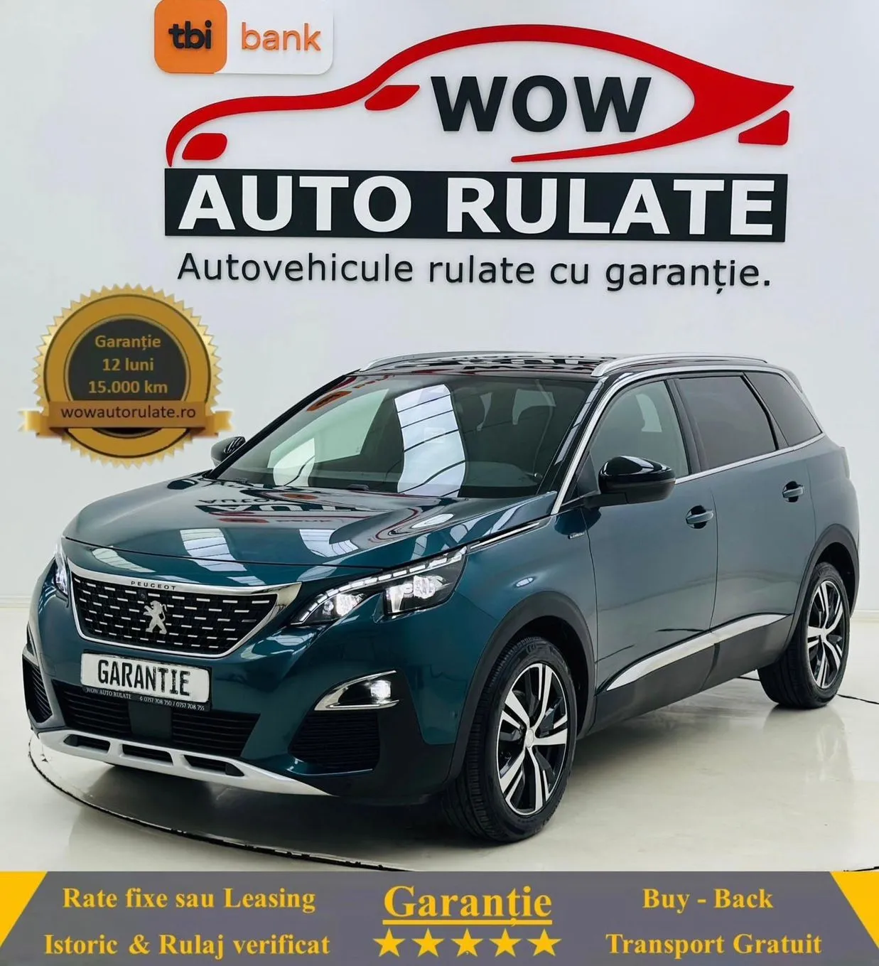 PEUGEOT 5008 2018 1.2I E6 GARANTIE 12 LUNI Rate Avans 0 Doar cu Buletinul 2018 - WOW Auto Rulate