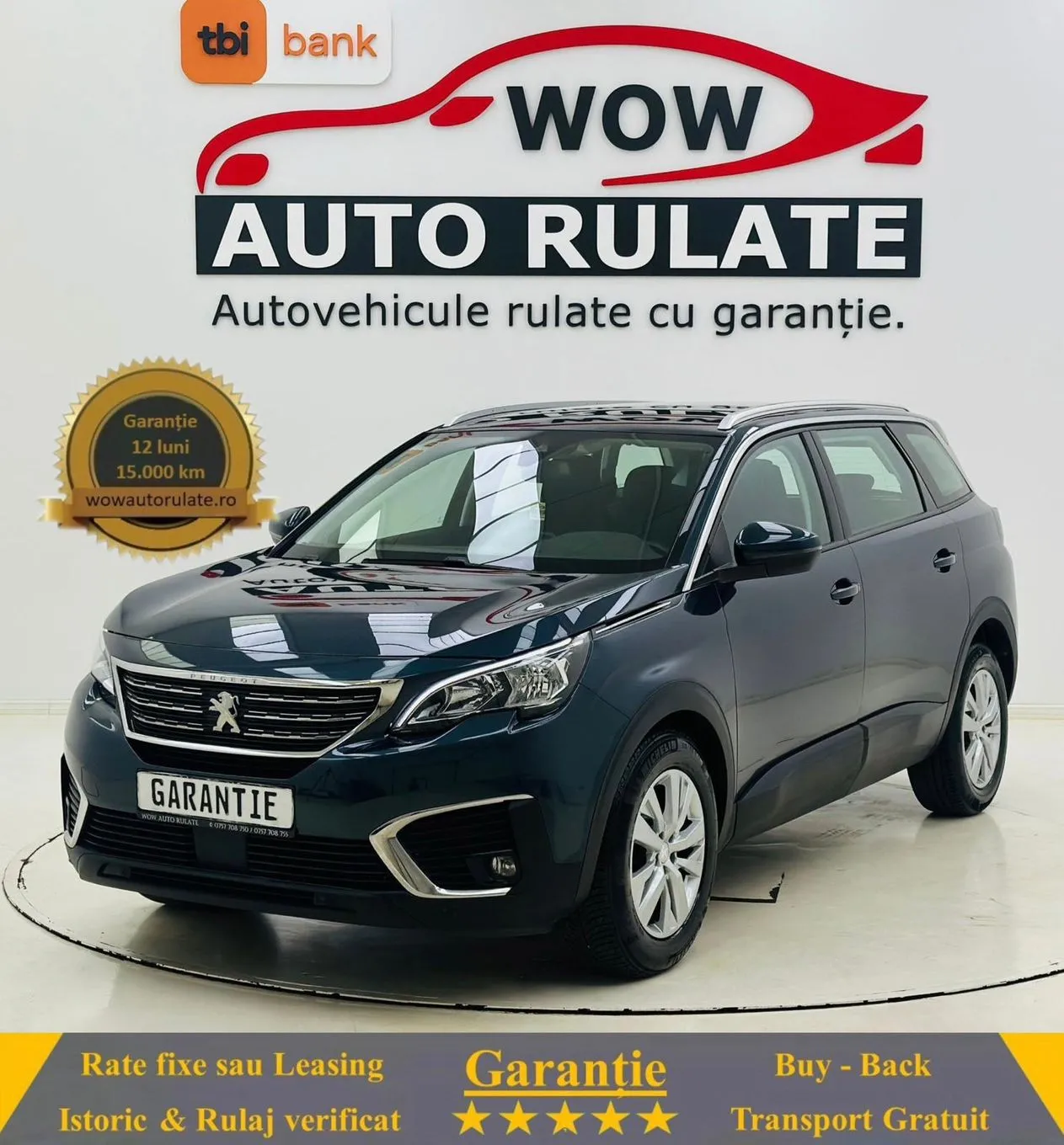 PEUGEOT 5008 2019 1.2I E6 GARANTIE 12 LUNI Rate Avans 0 Doar cu Buletinul 2019 - WOW Auto Rulate