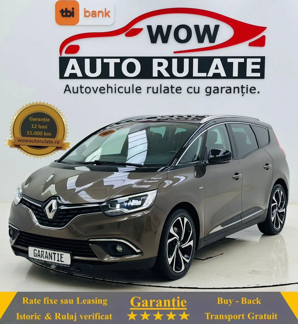 RENAULT SCENIC 2017 1.2I E6 GARANTIE 12 LUNI Rate Avans 0 Doar cu Buletinul 2017 - WOW Auto Rulate