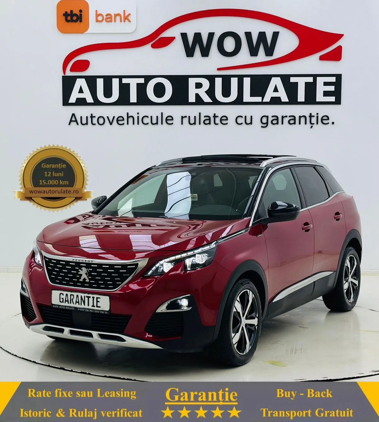 PEUGEOT 3008 2017 1.2I E6 GARANTIE 12 LUNI Rate Avans 0 Doar cu Buletinul 2017 - WOW Auto Rulate