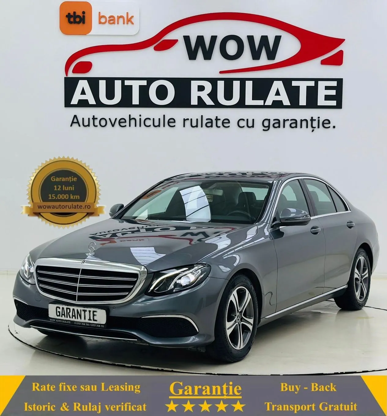 MERCEDESBENZ E 2018 2.0D E6 GARANTIE 12 LUNI Rate Avans 0 Doar cu Bulertinul 2018 - WOW Auto Rulate