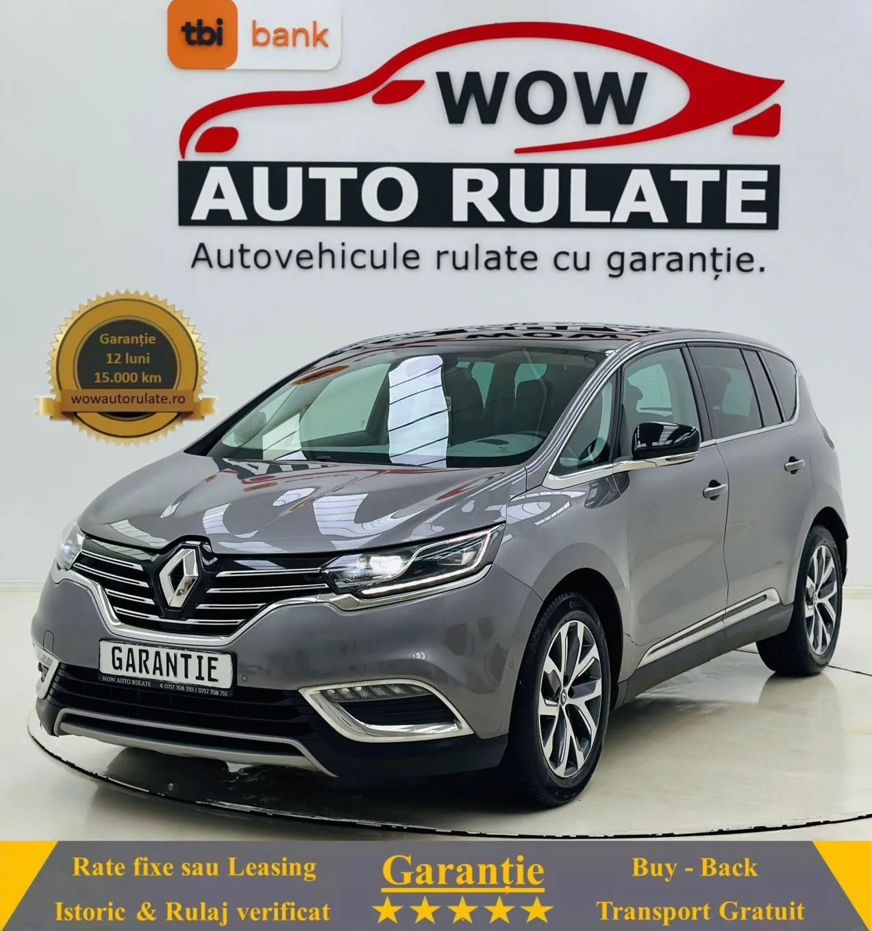 RENAULT ESPACE 2016 1.6D E6 GARANTIE 12 LUNI Rate Avans 0 Doar cu Buletinul 2016 - WOW Auto Rulate