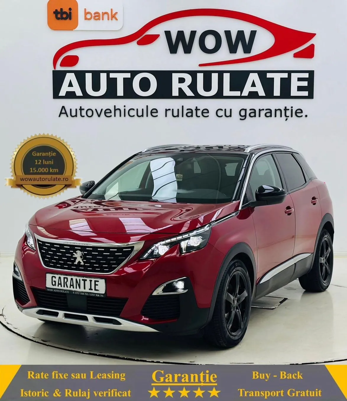 PEUGEOT 3008 2018 1.2I E6 GARANTIE 12 LUNI Rate Avans 0 Doar cu Buletinul 2018 - WOW Auto Rulate
