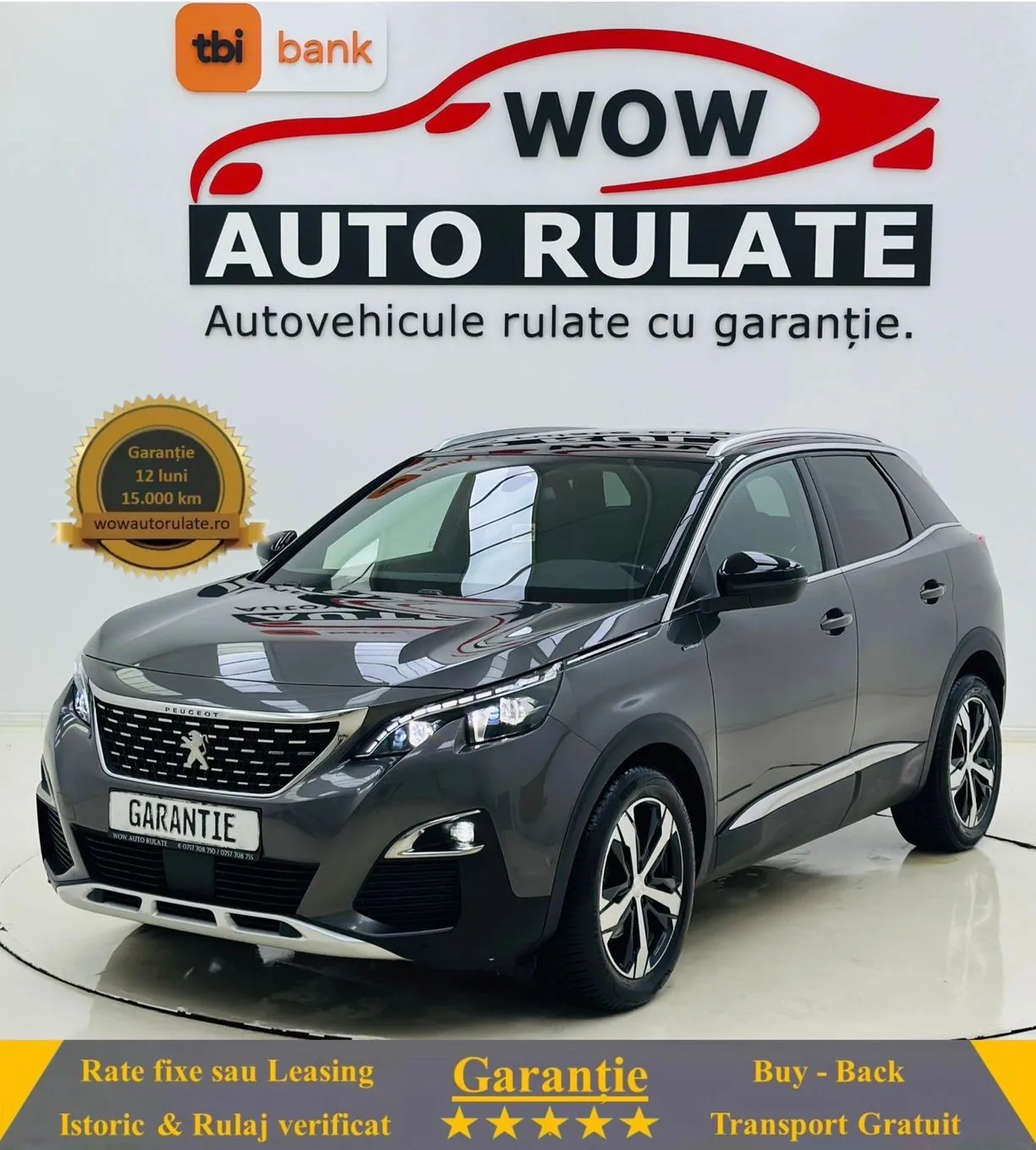 PEUGEOT 3008 2019 1.5D E6 GARANTIE 12 LUNI Rate Avans 0 Doar cu Buletinul 2019 - WOW Auto Rulate