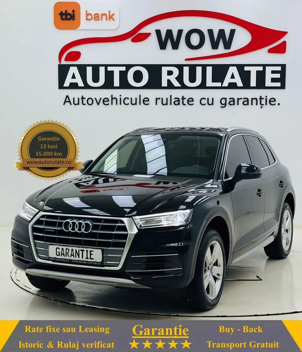 AUDI Q5 2018 2.0D E6 GARANTIE 12 LUNI Rate Avans 0 Doar cu Buletinul 2018 - WOW Auto Rulate