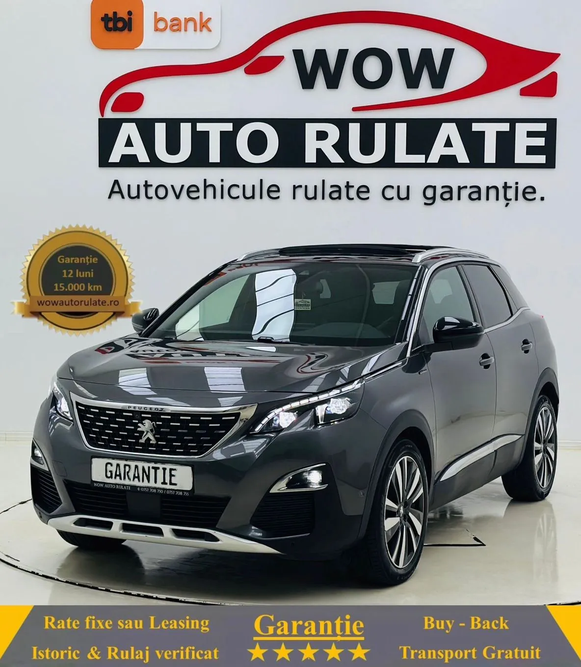 PEUGEOT 3008 2017 1.2I E6 GARANTIE 12 LUNI Rate Avans 0 Doar cu Buletinul 2017 - WOW Auto Rulate