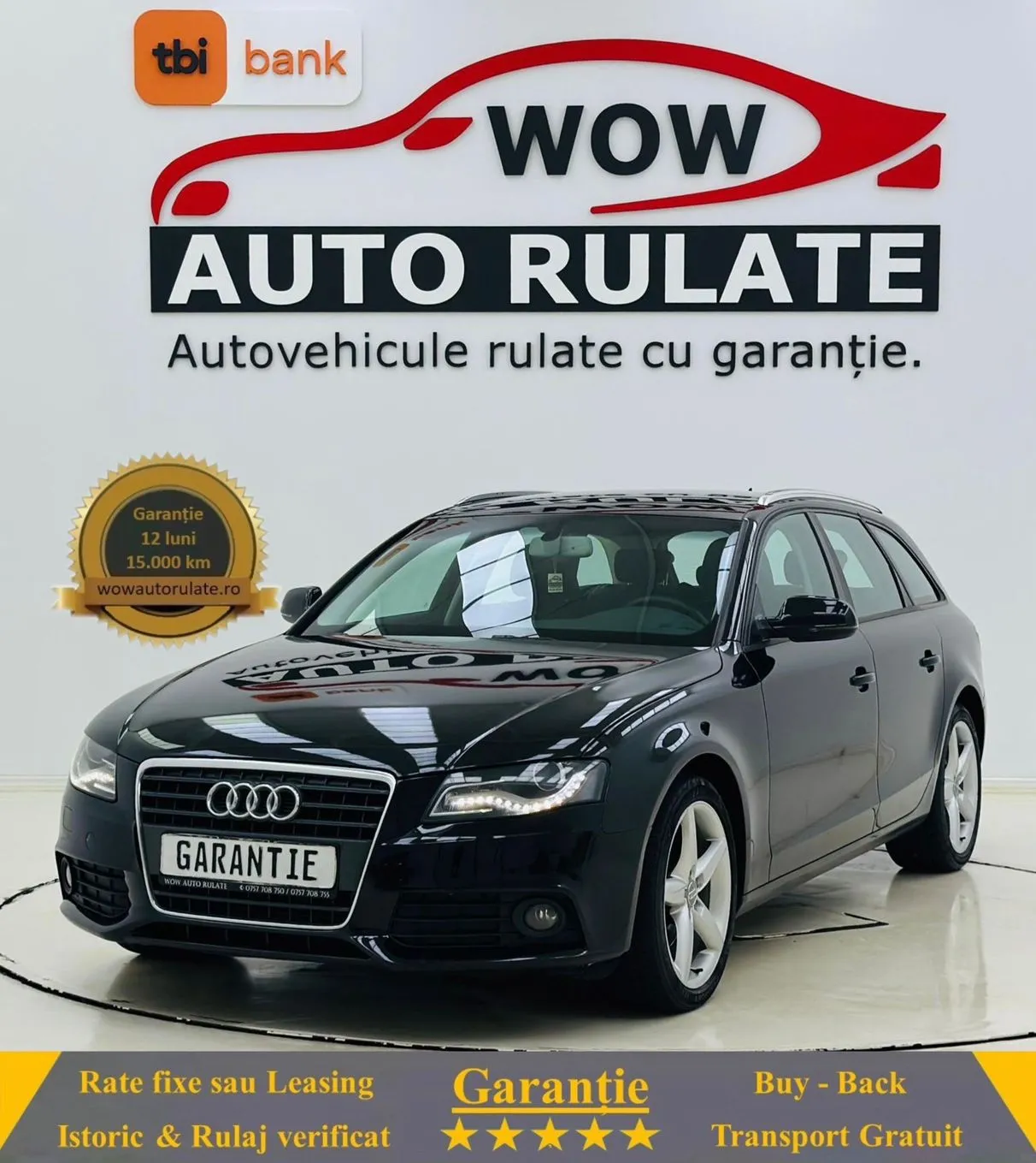 AUDI A4 2011 2.0D E5 GARANTIE 12 LUNI Rate Avans 0 Doar cu Buletinul 2011 - WOW Auto Rulate