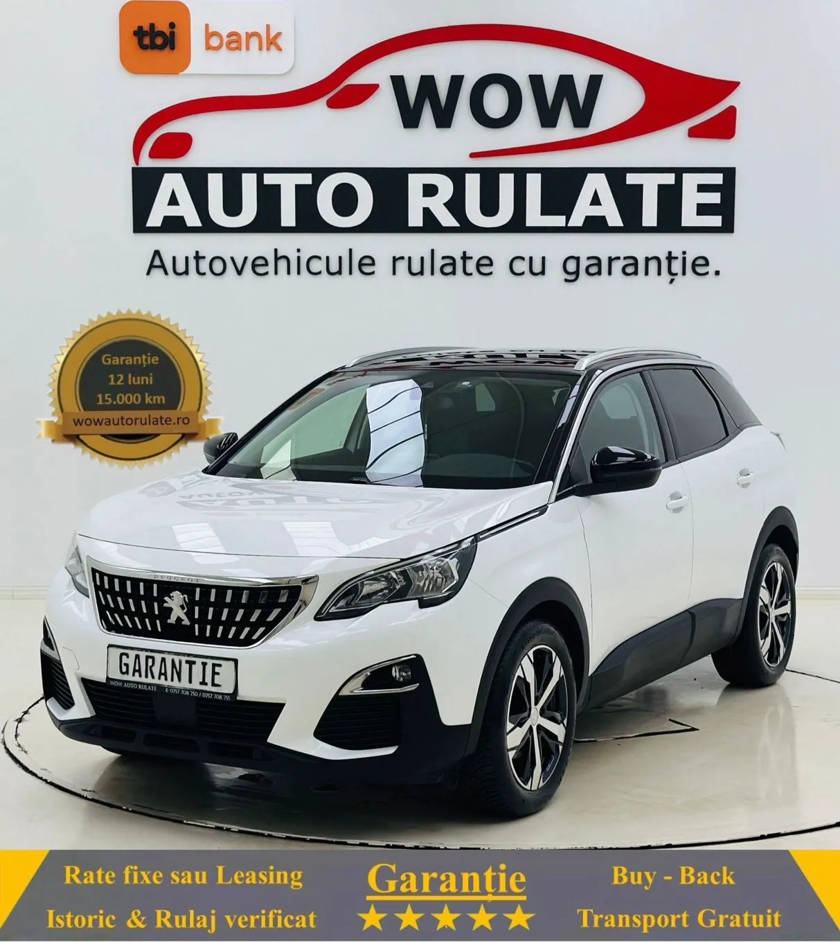 PEUGEOT 3008 2017 1.2I E6 GARANTIE 12 LUNI Rate Avans 0 Doar cu Buletinul 2017 - WOW Auto Rulate