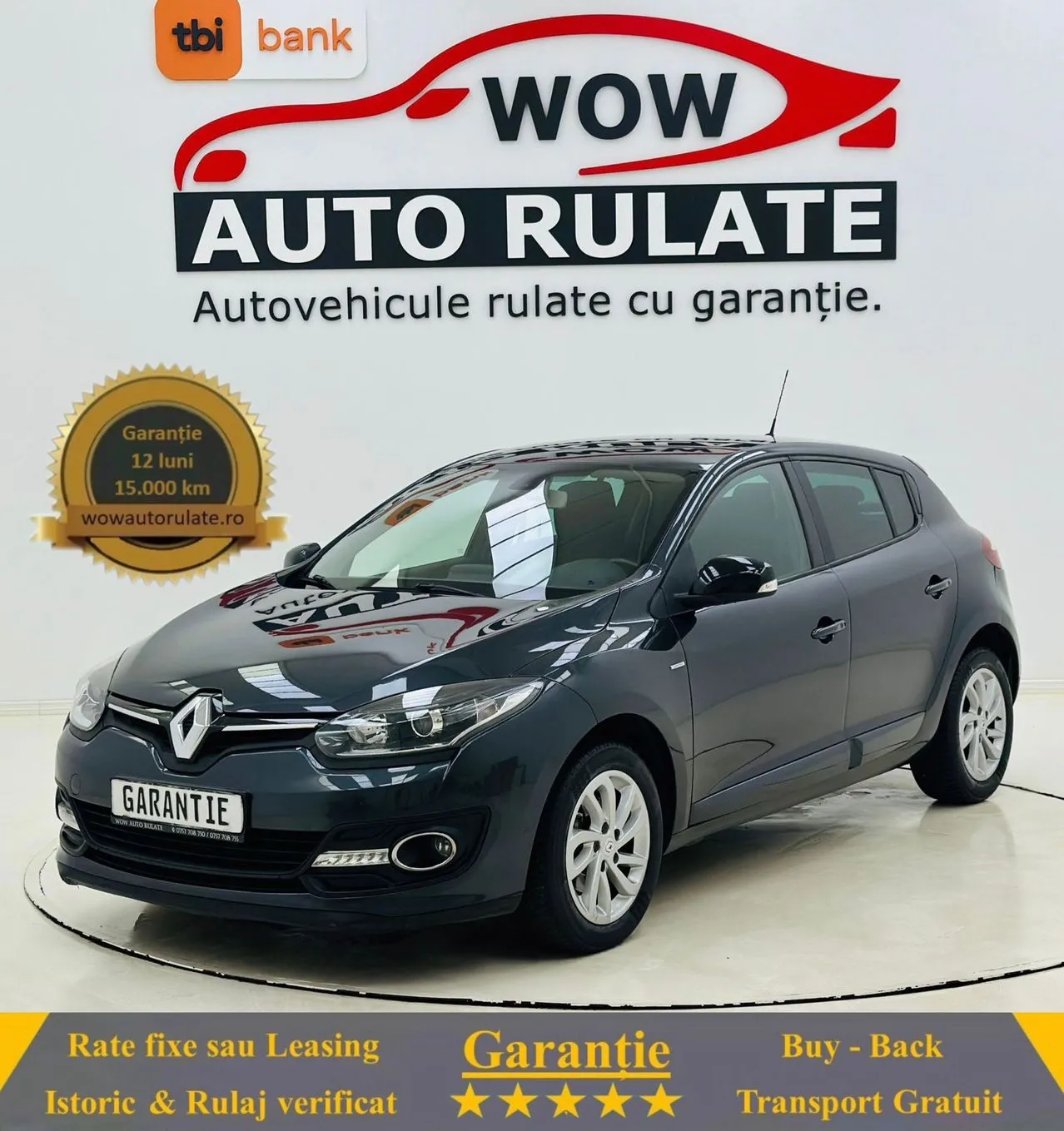 RENAULT MEGANE 2015 2.0D E5 GARANTIE 12 LUNI Rate Avans 0 Doar cu Buletinul 2015 - WOW Auto Rulate