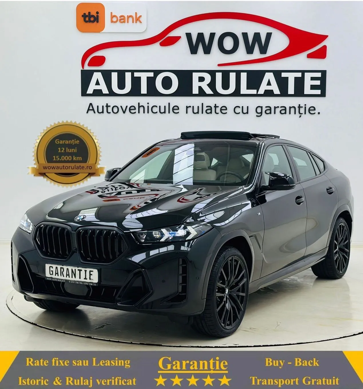 BMW X6 2024 3.0D E6 GARANTIE 12 LUNI Rate Avans 0 Doar cu Buletinul 2024 - WOW Auto Rulate