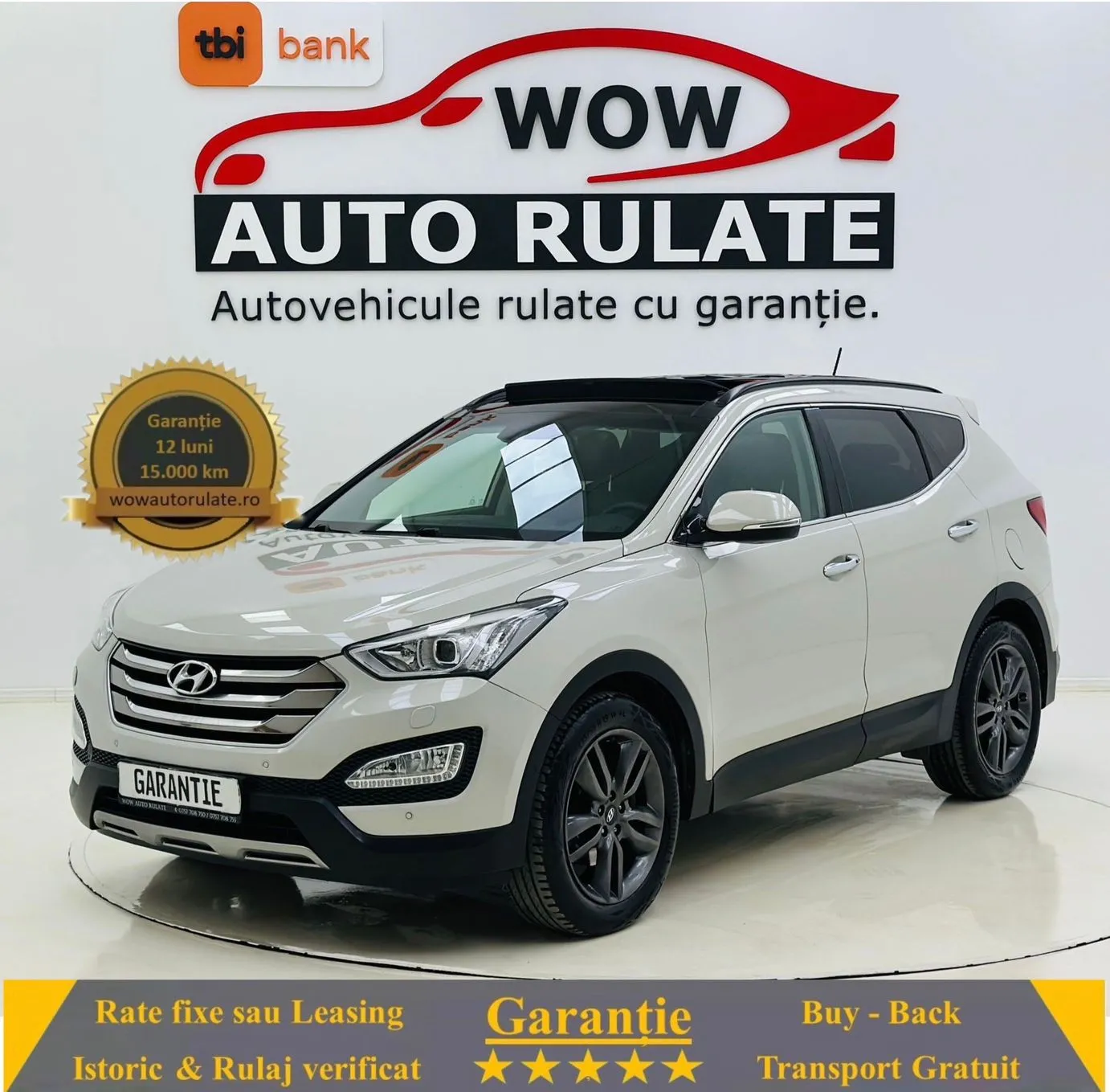 HYUNDAI SANTA-FE 2016 2.2D E5 4X4 GArantie 12 Luni Rate Avans 0 Doar Cu Buletinu 2016 - WOW Auto Rulate