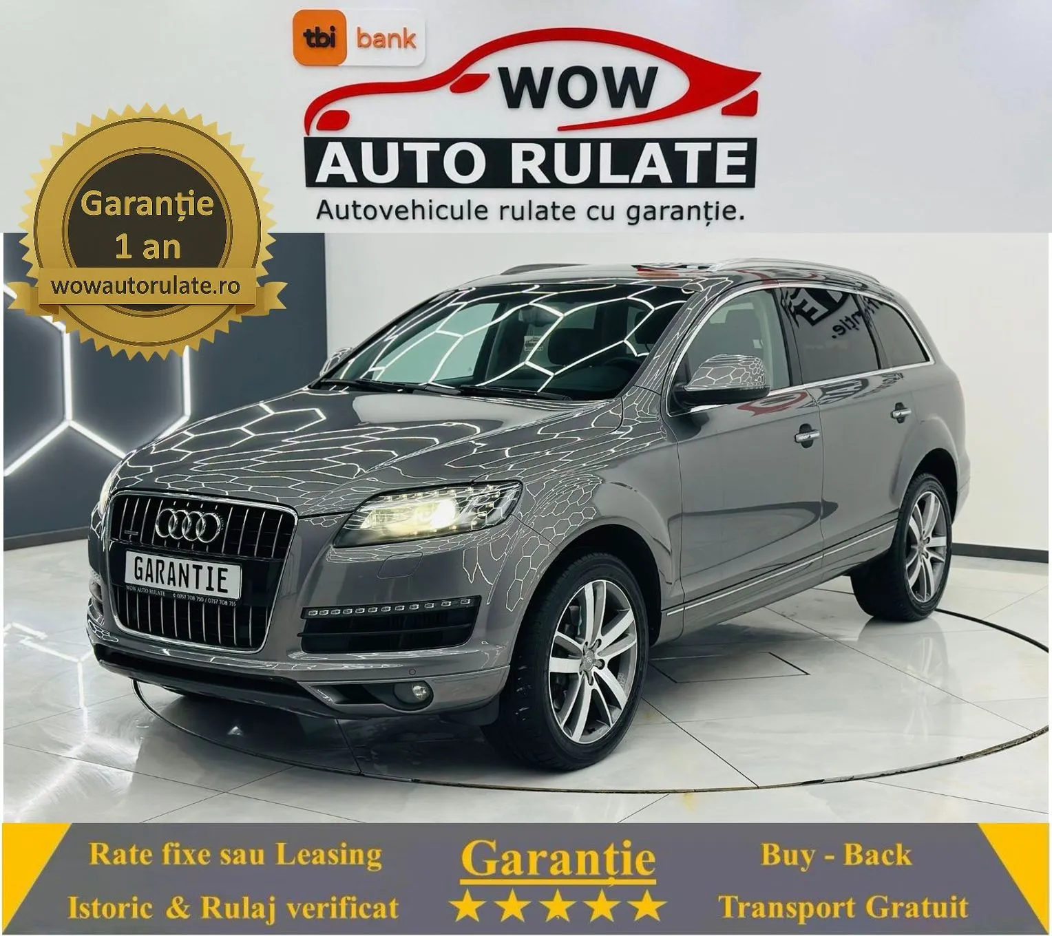 AUDI Q7 2011 3.0D E5 4X4 Garantie 12  Luni Rate Avans 0 Doar Cu Buletinul 2011 - WOW Auto Rulate