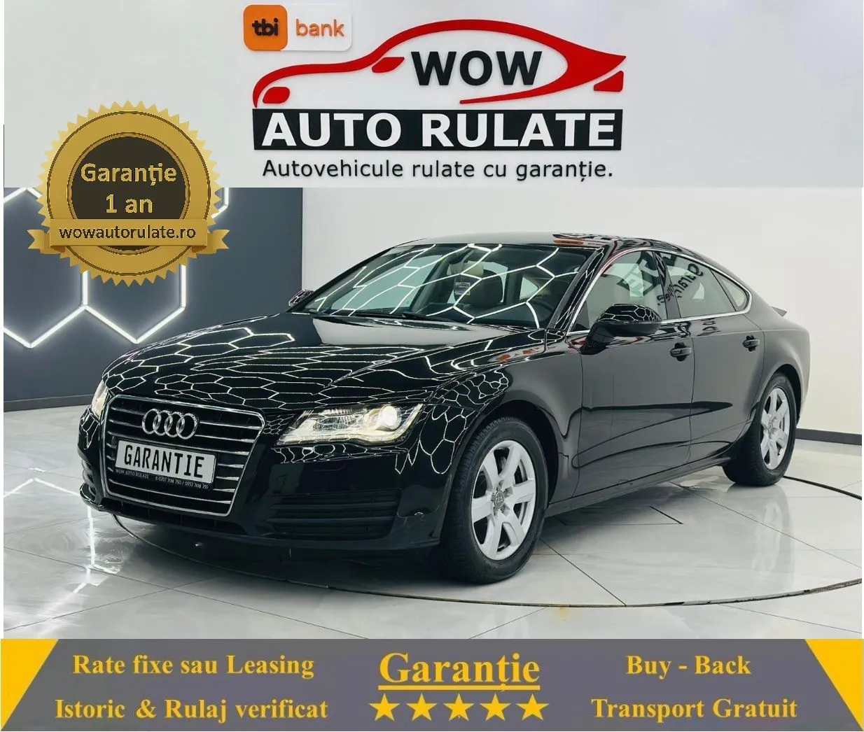 AUDI A7 2011 3.0D E5 Garantie 12 Luni Rate Avans 0 Doar Cu Buletinul 2011 - WOW Auto Rulate