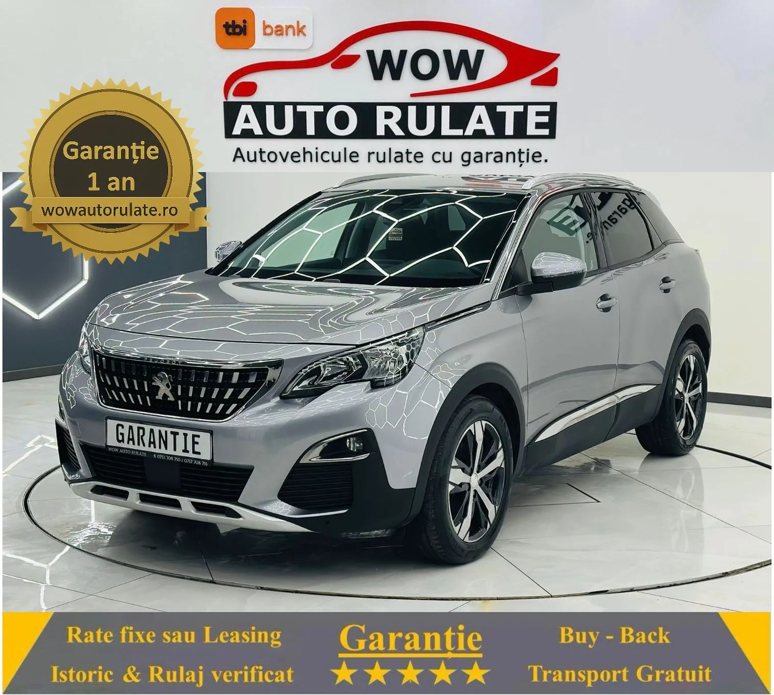 PEUGEOT 3008 2019 1.2i E6 Garantie 12 Luni Rate Avans 0 Doar Cu Buletinul 2019 - WOW Auto Rulate