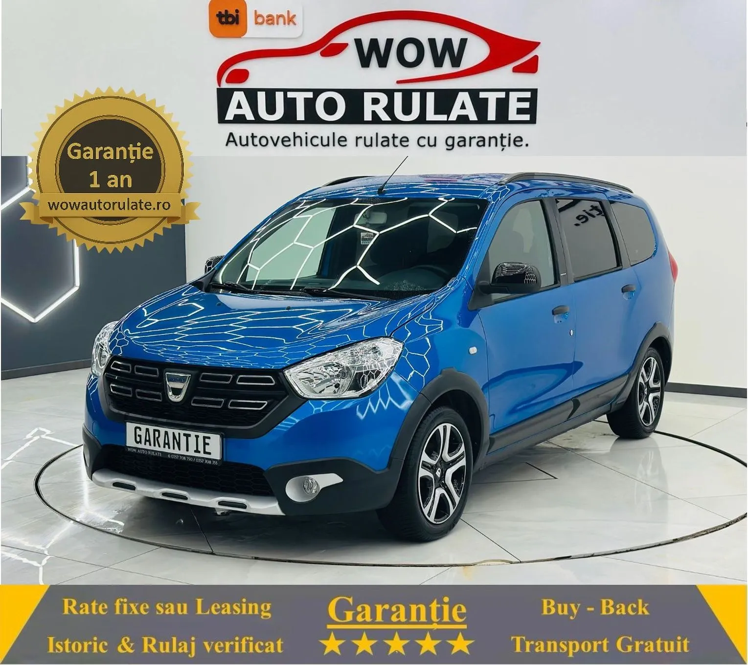 DACIA LODGY 2018 1.6i E6 Garantie 12 Luni Rate Avans 0 Doar Cu Buletinul 2018 - WOW Auto Rulate