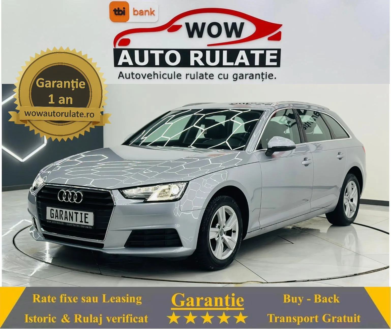 AUDI A4 2016 2.0D E6 Garantie  12 Luni Rate Avans 0 Doar Cu Buletinul 2016 - WOW Auto Rulate