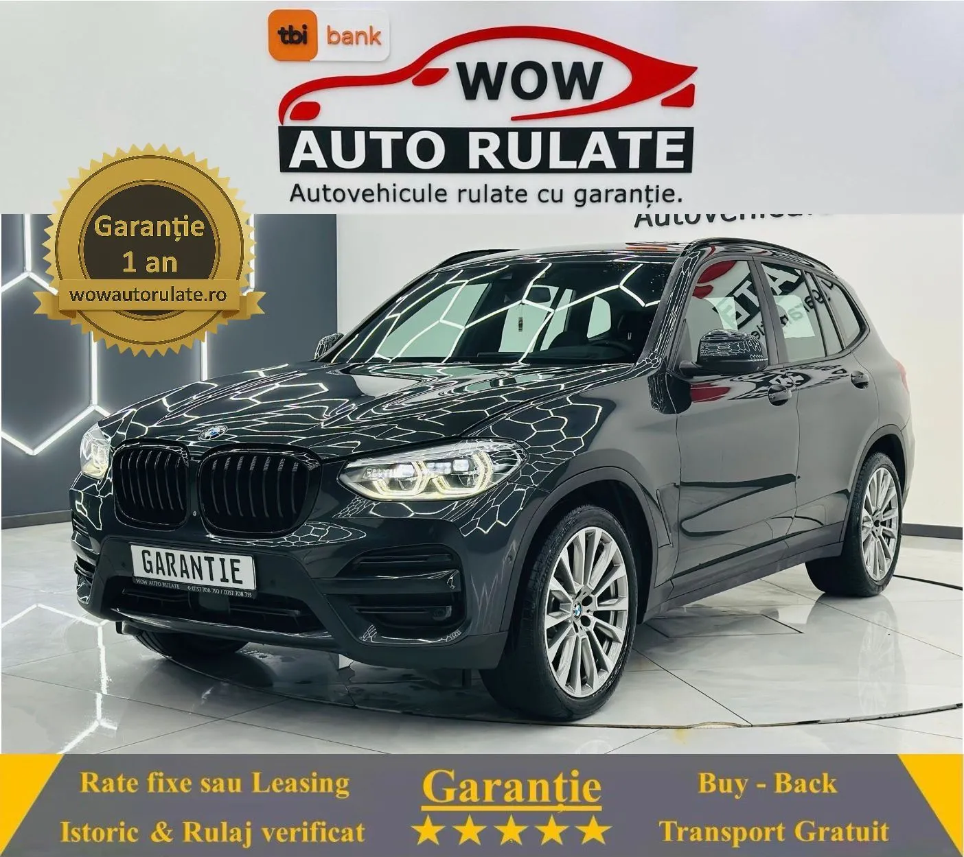 BMW X3 2018 2.0D E6 4X4 Garantie 12 Luni Rate Avans 0 Doar Cu Buletinul 2018 - WOW Auto Rulate