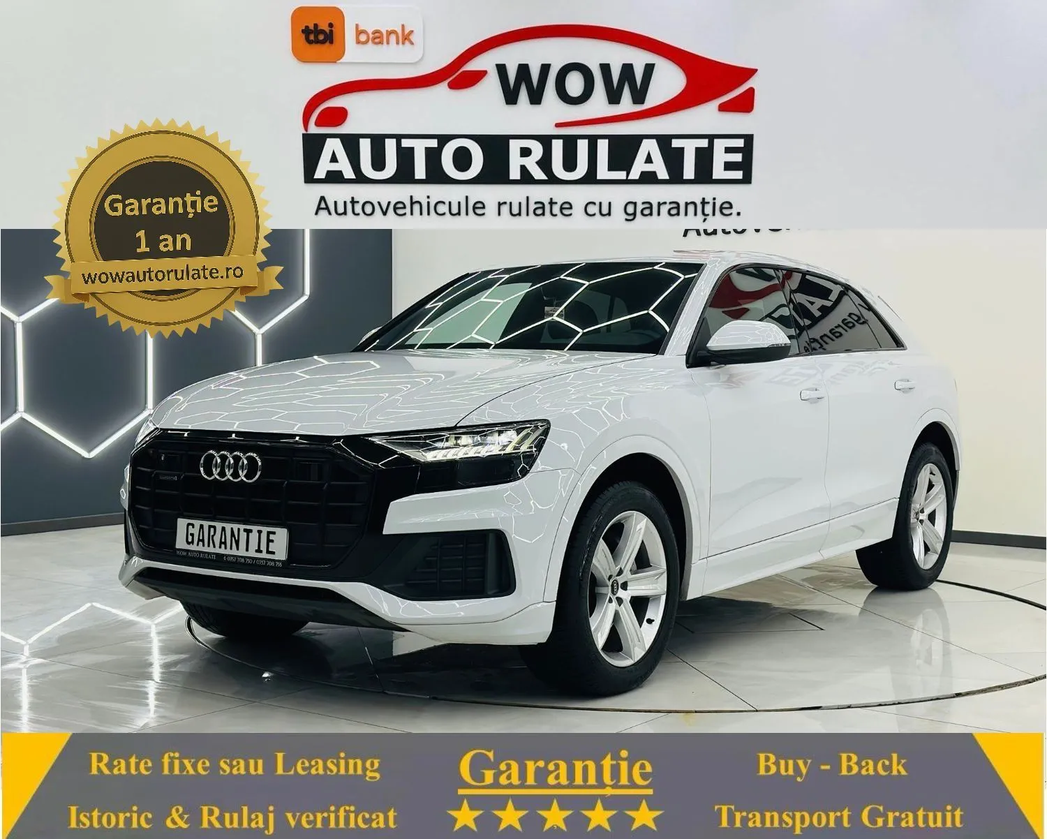 AUDI Q8 2022 3.0D E6 4x4 Garantie 12 Luni Rate Avans 0 Doar Cu Buletinul 2022 - WOW Auto Rulate
