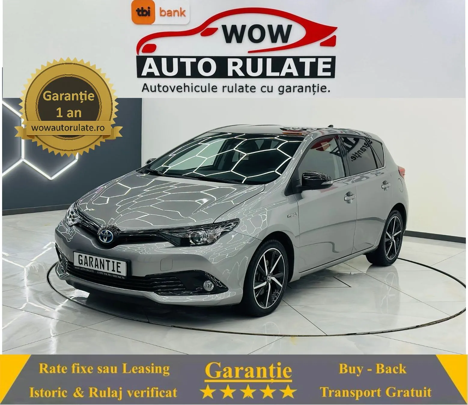 TOYOTA AURIS 2018 1.8 Hybrid  E6 Garantie 12 Luni Rate Avans 0 Doar Cu Buletinul 2018 - WOW Auto Rulate