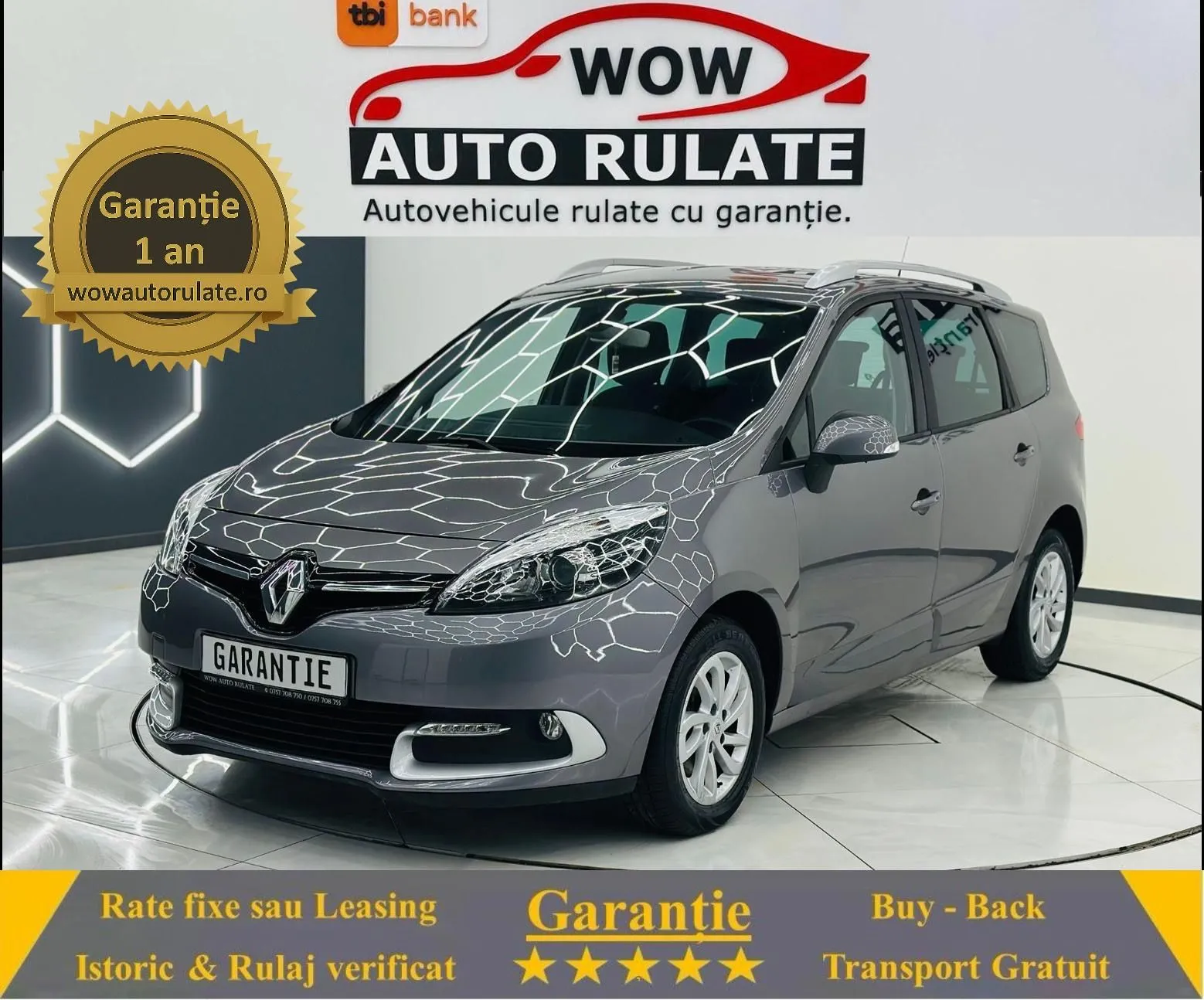 RENAULT GRAND SCENIC 2015 1.5D E5 Garanti 12 Luni Rate Avans 0 Doar Cu Buletinul 2015 - WOW Auto Rulate