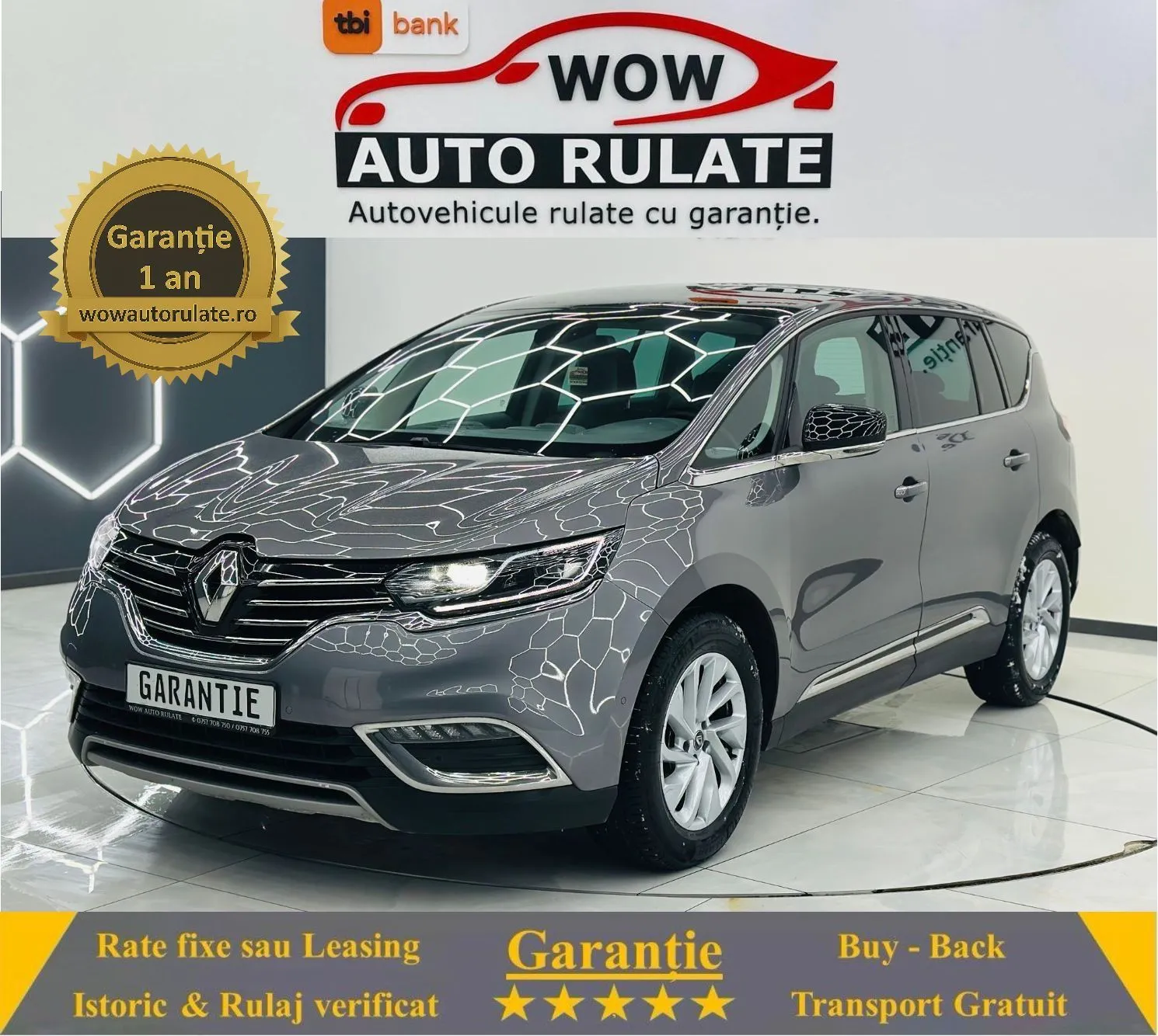 RENAULT ESPACE 2016 1.6D E6 Garantie 12 Luni Rate AVans 0 Doar Cu Buletinul 2016 - WOW Auto Rulate