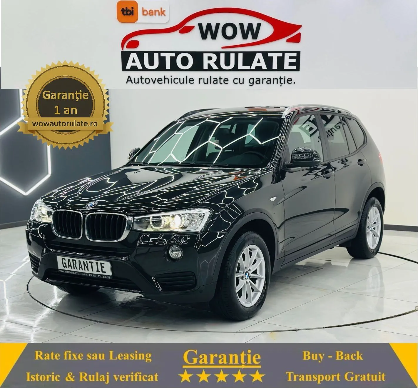 BMW X3 2016 2.0D E6 Garantie 12 Luni Rate Avans 0 Doar Cu Buletinul 2016 - WOW Auto Rulate