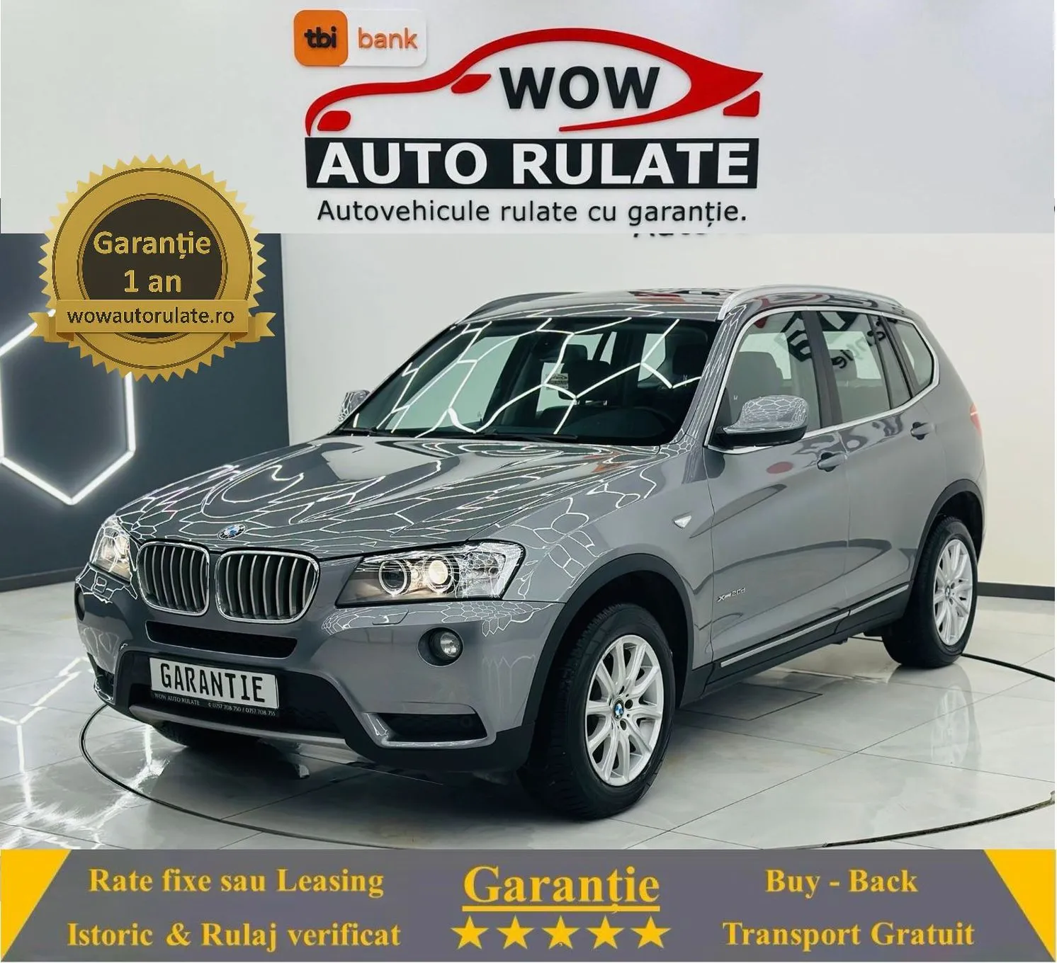 BMW X3 2012 2.0D E5 4x4 Garantie 12 Luni Rate Avans 0 Doar Cu Buletinul 2012 - WOW Auto Rulate