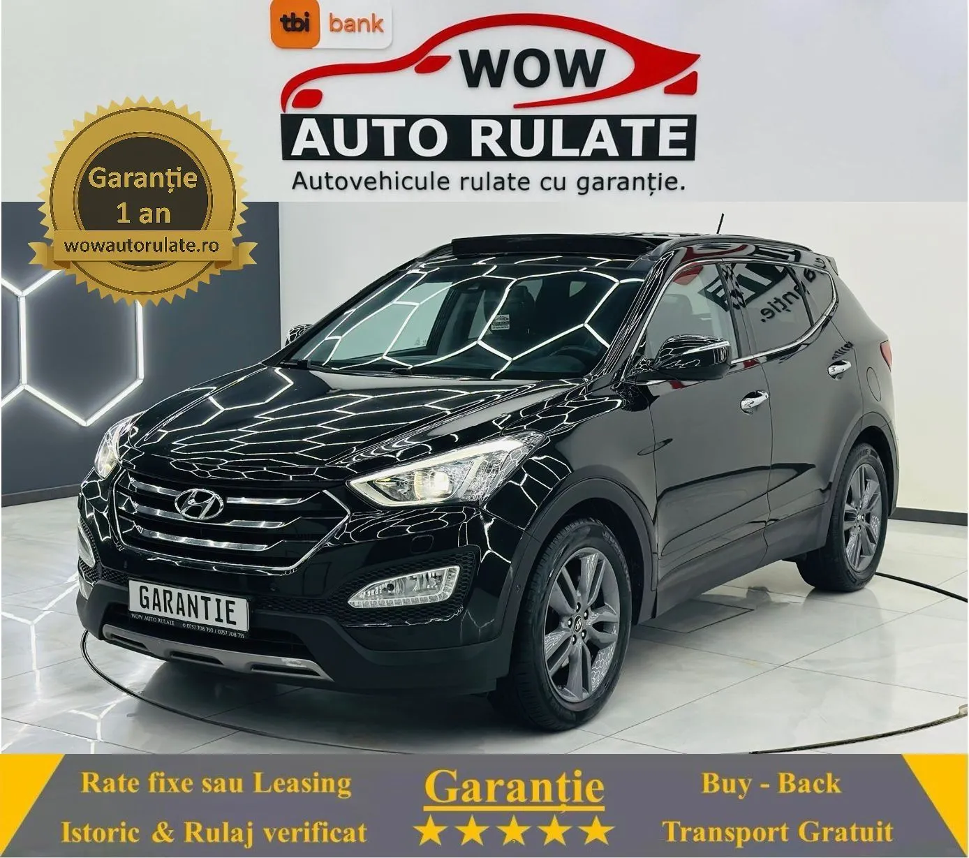 HYUNDAI SANTA-FE 2014 2.2D E5 4X4 Garantie 12 Luni Rate Avans 0 Doar Cu Buletinul 2014 - WOW Auto Rulate