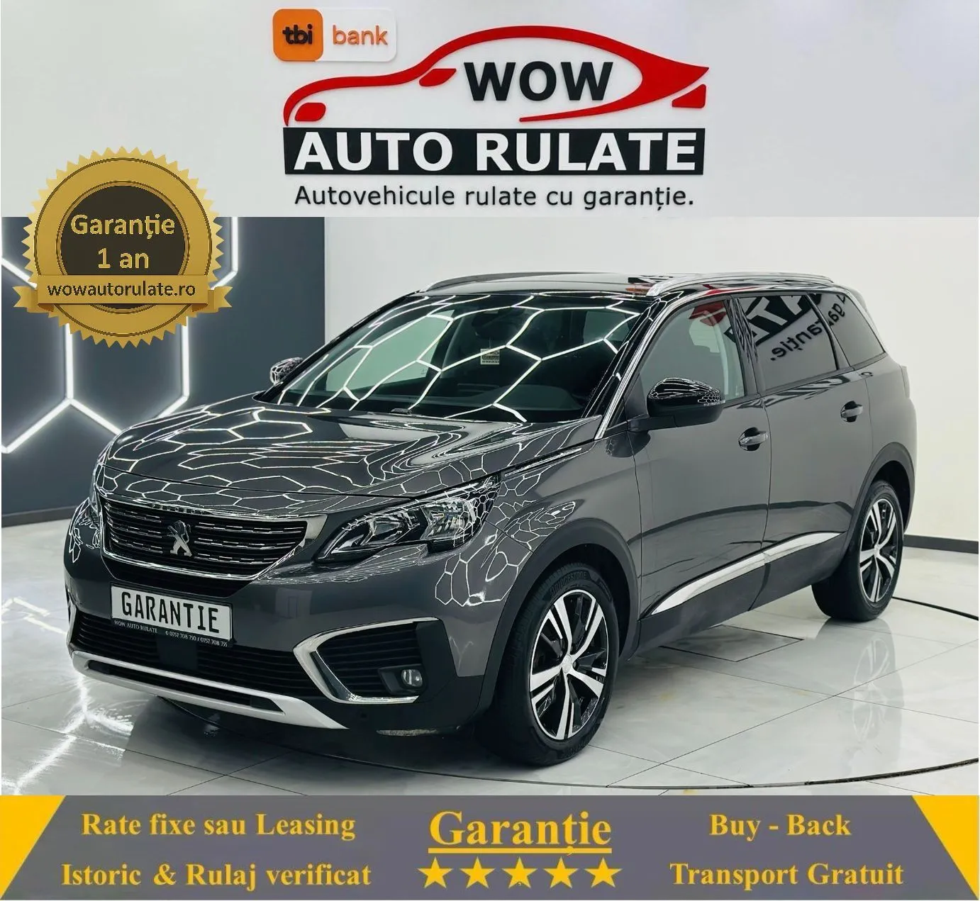 PEUGEOT 5008 2019 1.5D E6 7Locuri Garantie 12 Luni Rate Avans 0 Doar Cu Buletinul 2019 - WOW Auto Rulate