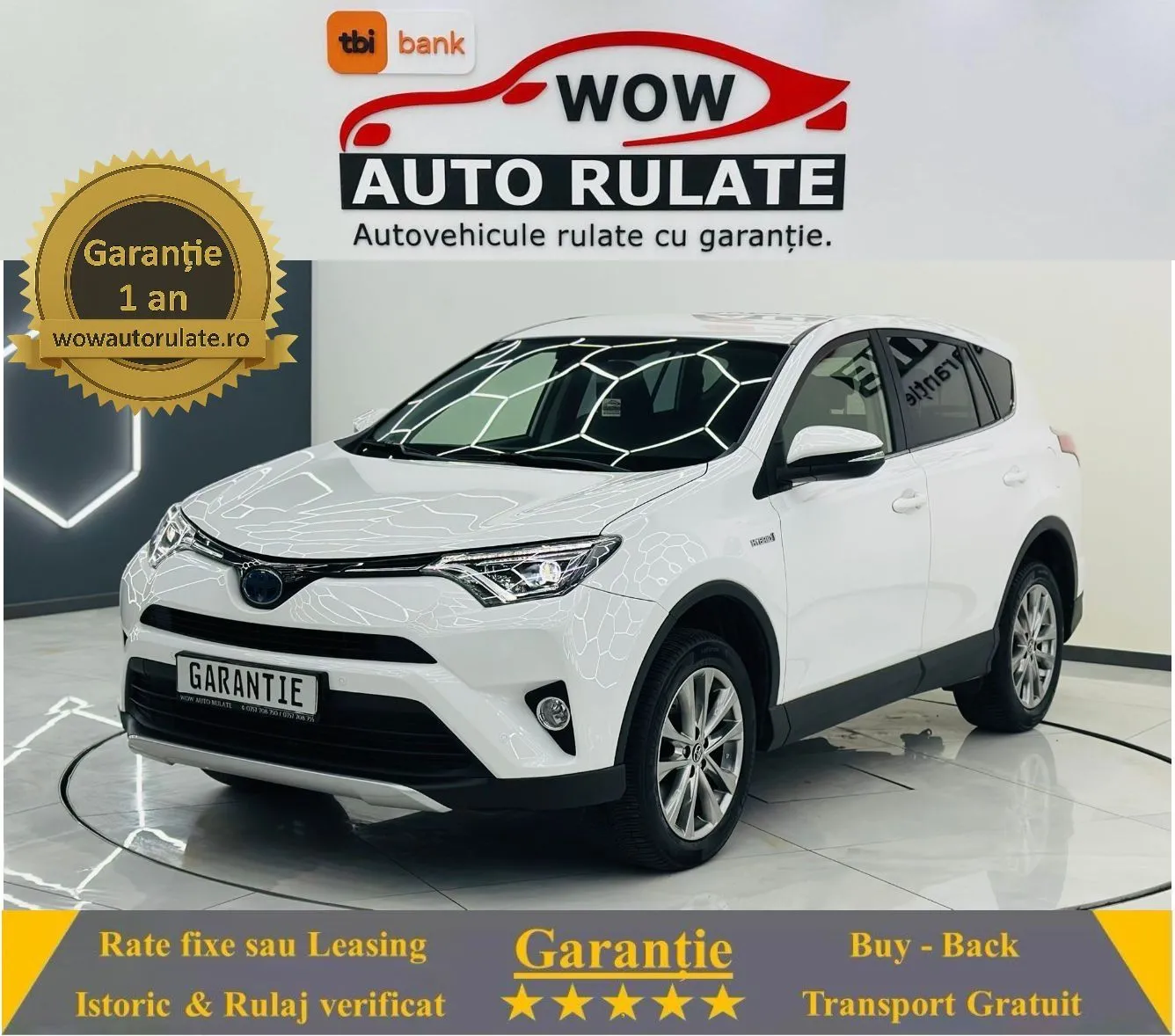 TOYOTA Rav-4 2016 2.5i E6 Hybrid Garantie 12 Luni Rate Avans 0 Doar Cu Buletinul 2016 - WOW Auto Rulate