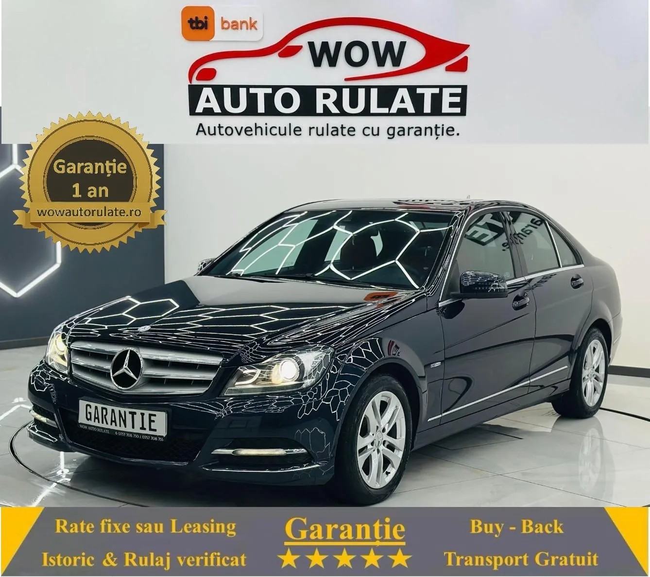 MERCEDESBENZ C 2012 2.2D E5 Garantie 12 Luni Rate Avans 0 Doar Cu Buletinul 2012 - WOW Auto Rulate
