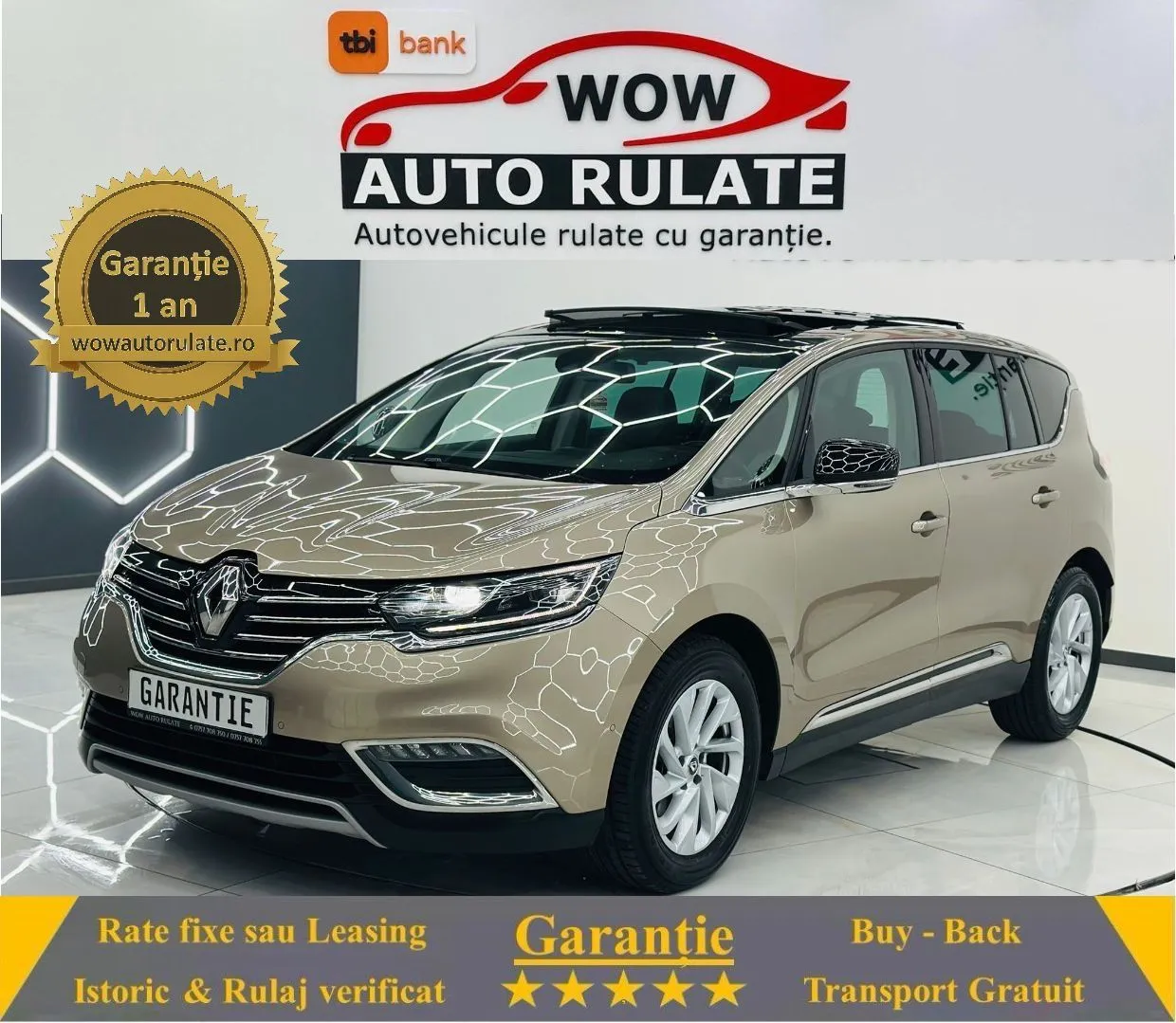 RENAULT ESPACE 2015 1.6D E6 Garantie 12 Luni Rate Avans 0 Doar cu Buletinul 2015 - WOW Auto Rulate