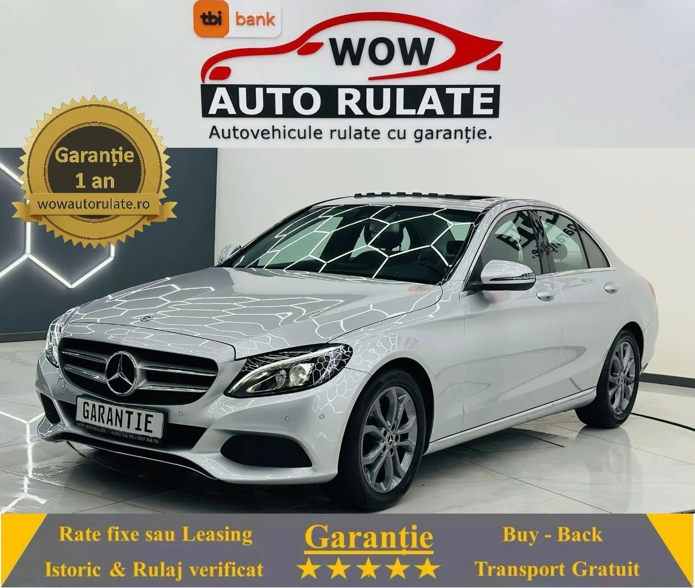 MERCEDESBENZ C 2017 2.2D E6 Garantie 12 Luni Rate Avans 0 Doar Cu Buletinul 2017 - WOW Auto Rulate