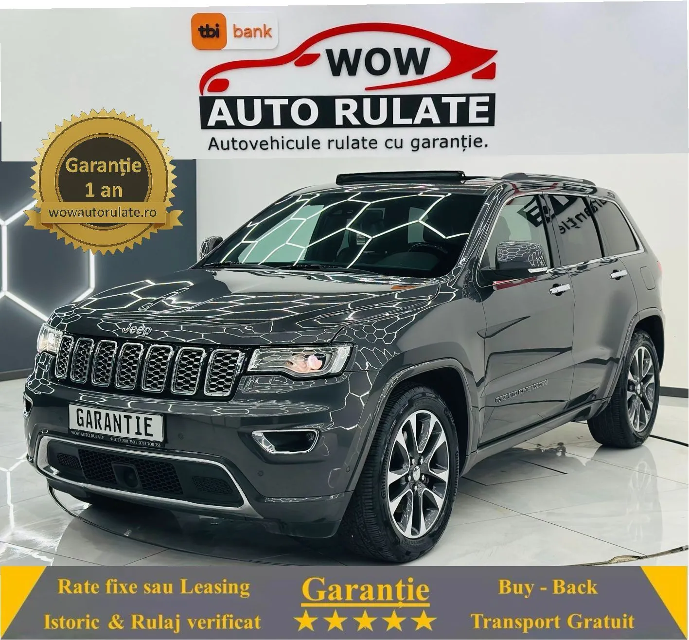 JEEP GRAND-CHEROKEE 2018 3.0D E6 4X4 Garantie 12 Luni Rate Avans 0 Doar Cu Buletinul 2018 - WOW Auto Rulate