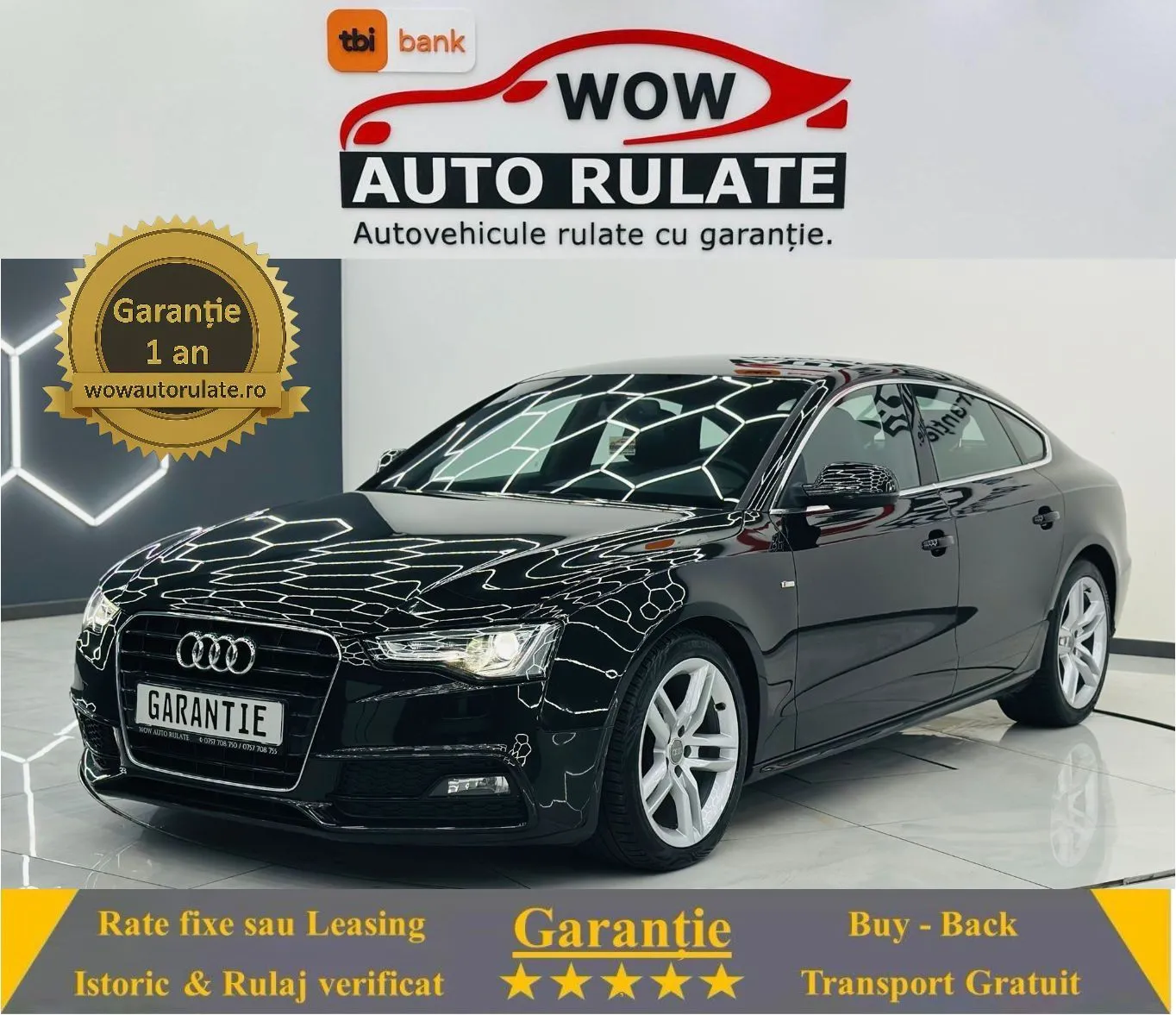 AUDI A5 2016 2.0D E6 S-LINE Garantie 12 Luni Rate Avans 0 Doar Cu Buletinul 2016 - WOW Auto Rulate